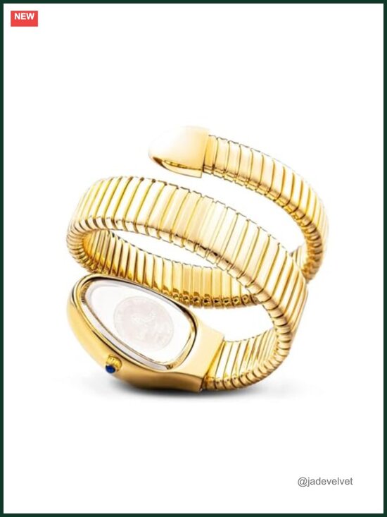 Classic Snake Shape Watch Women Gold Silver Bracelet Quartz Ladies Wristwatch main image 4